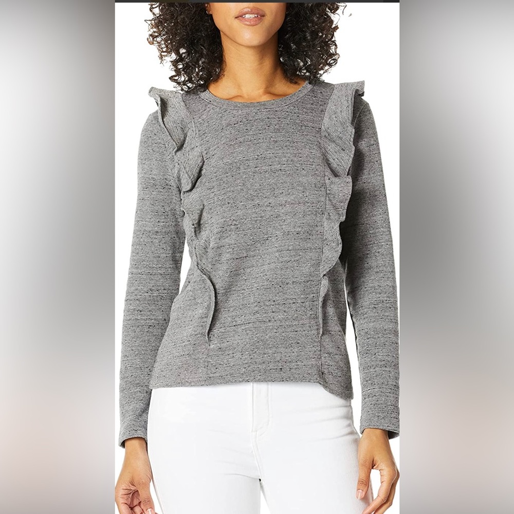 J.Crew Mercantile Women Ruffle Trim Crewneck Sweatshirt